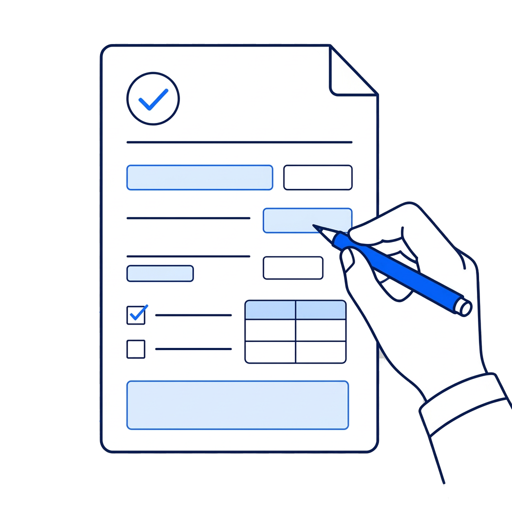 Illustration of a tax form being filled out on a phone
